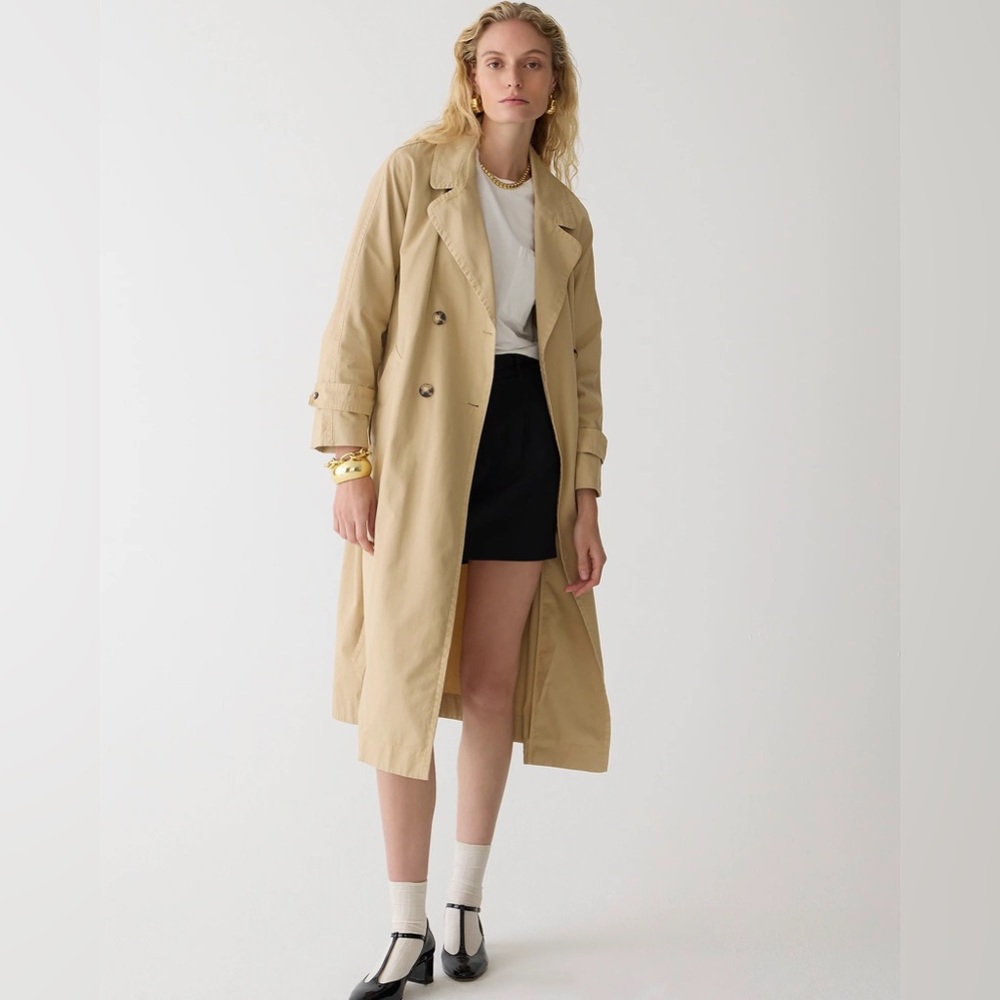 J. Crew Relaxed heritage trench coat in chino light khaki size XXS Item BT324.